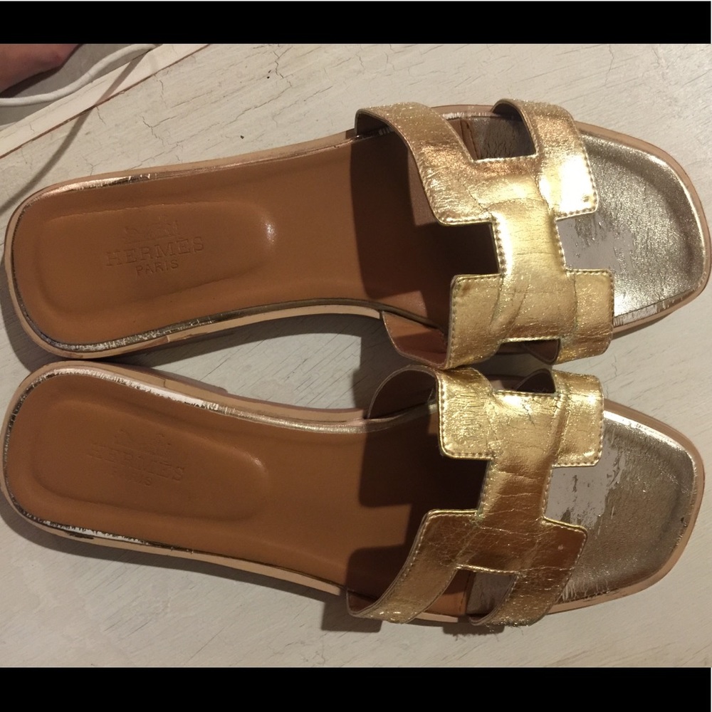 Hermès Golden Oran Italy Sandals